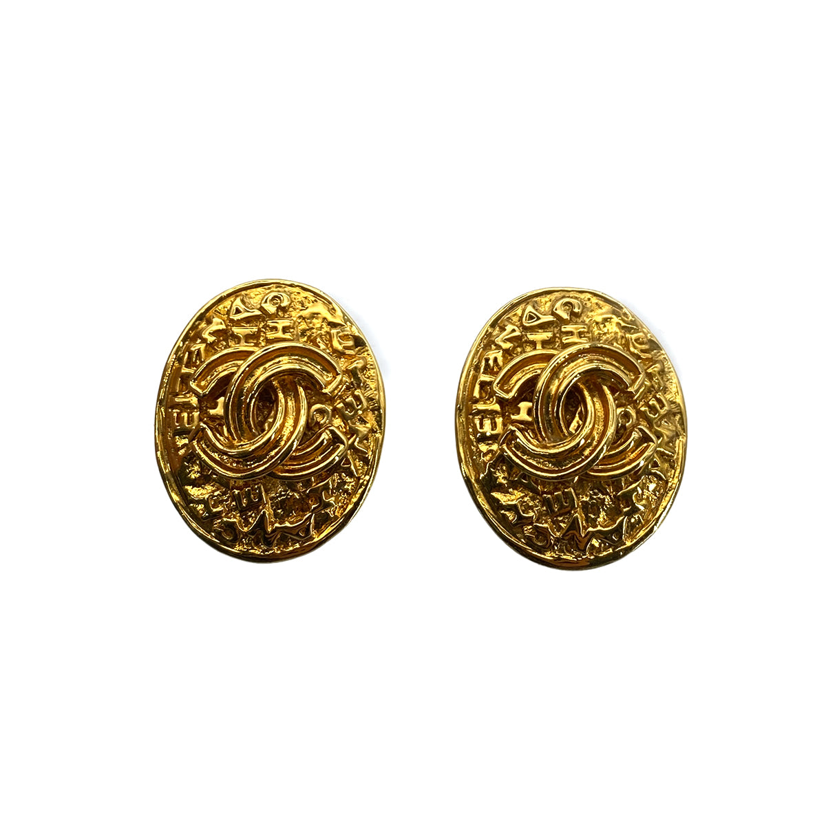 CHANEL VINTAGE EARRINGS COCOMARK OVAL ACCESSORY 95A 90263068 - PURPOSE