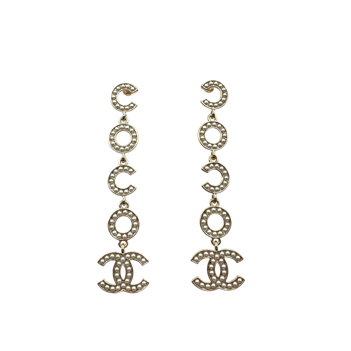 CHANEL EARRINGS COCOMARK SWING FAKE PEARL ACCESSORY B21P 90263172