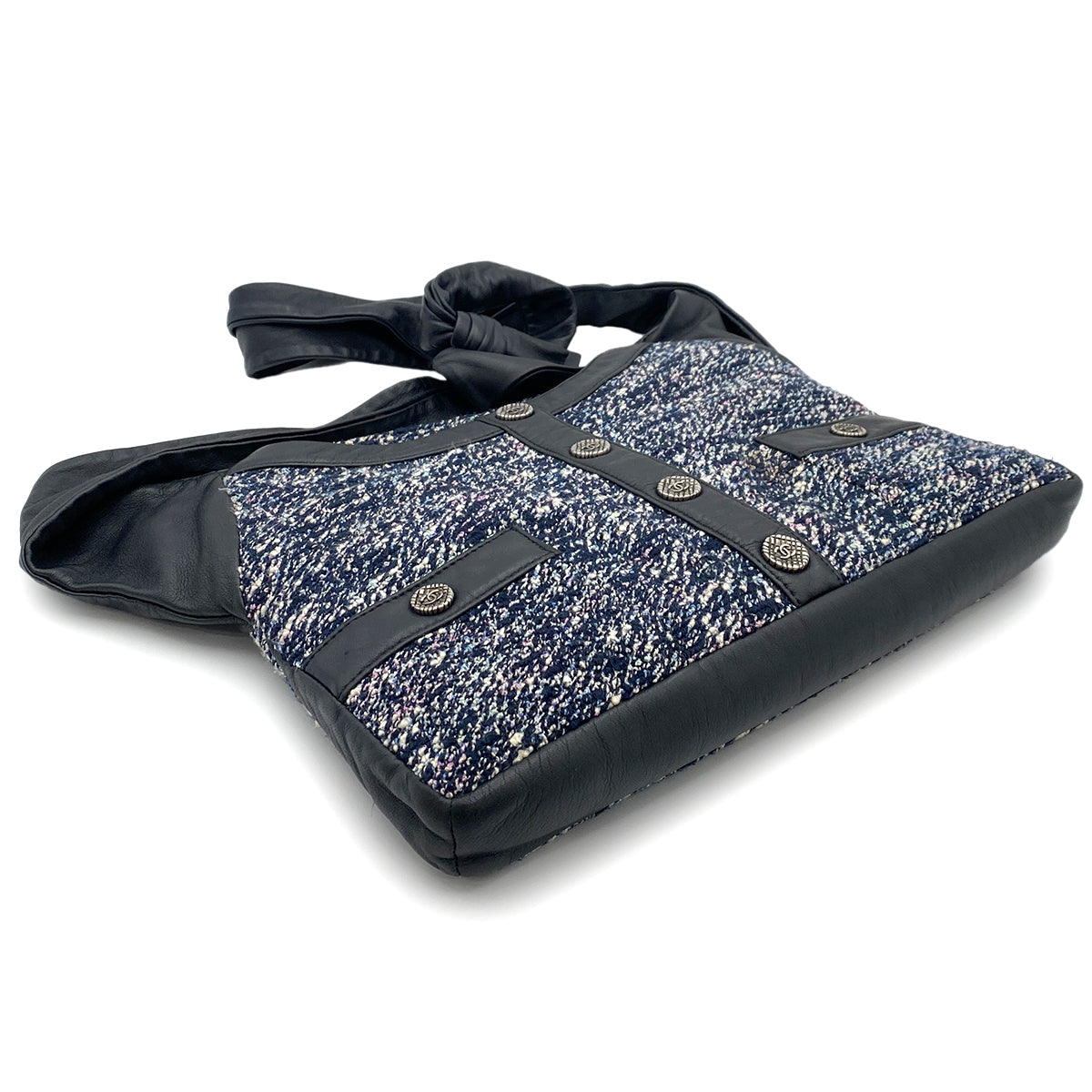 CHANEL GIRL CHANEL SHOULDER BAG NAVY TWEED LEATHER 90264366 - PURPOSE