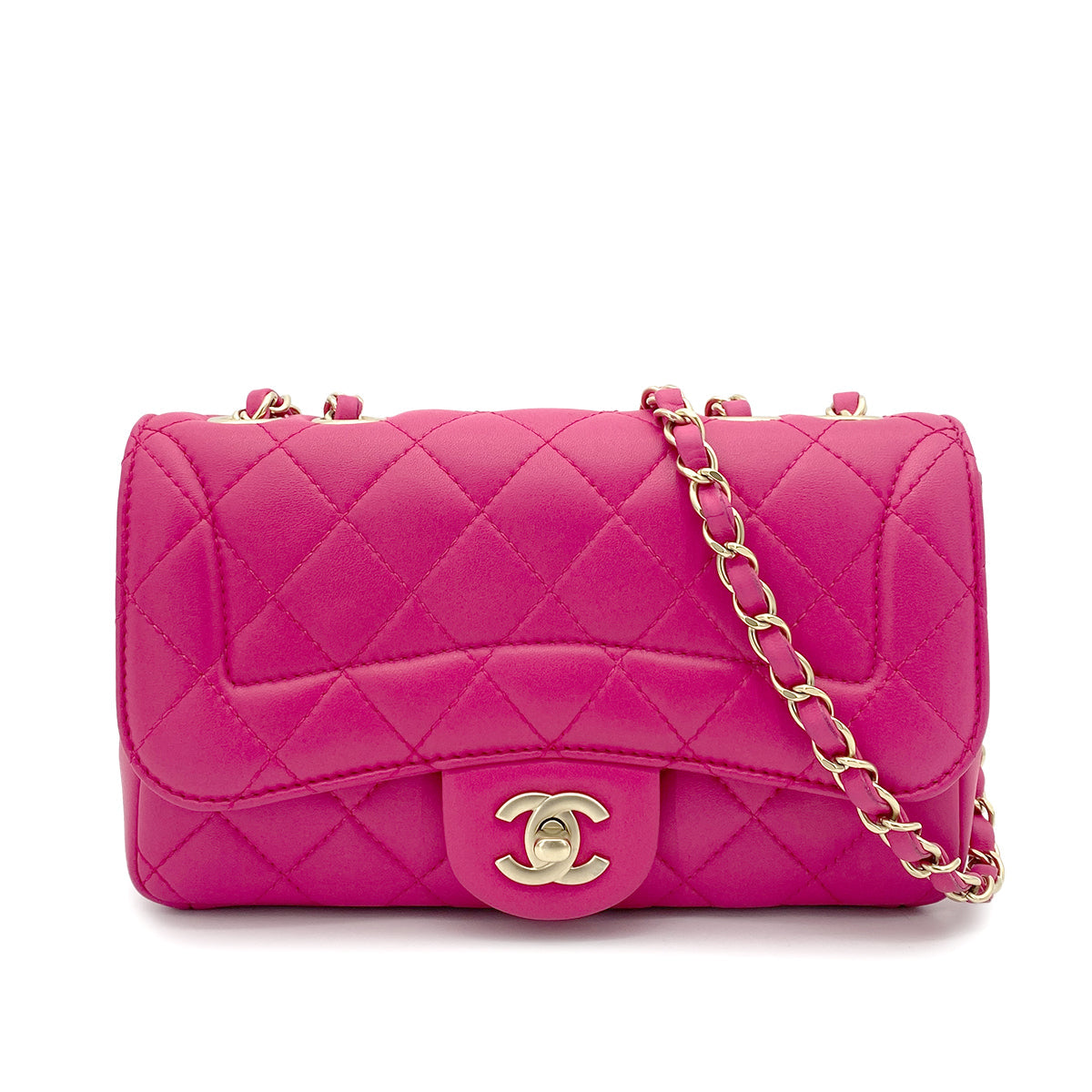 CHANEL MATELASSE CHAIN SHOULDER BAG PINK LAMB SKIN 90265320 - PURPOSE