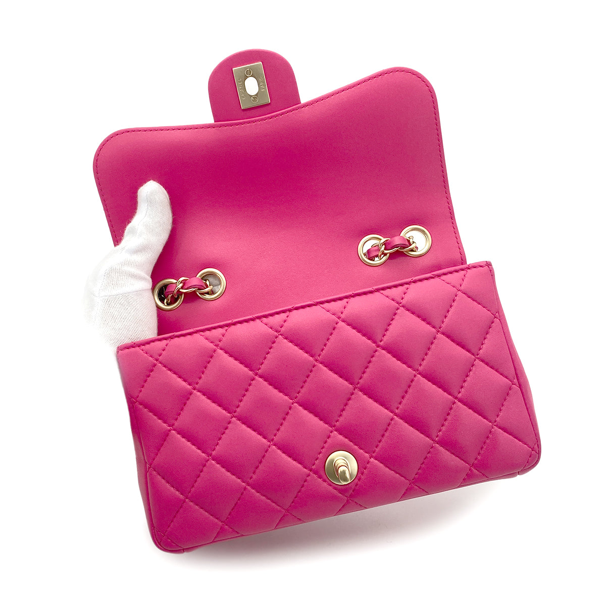 CHANEL MATELASSE CHAIN SHOULDER BAG PINK LAMB SKIN 90265320 - PURPOSE
