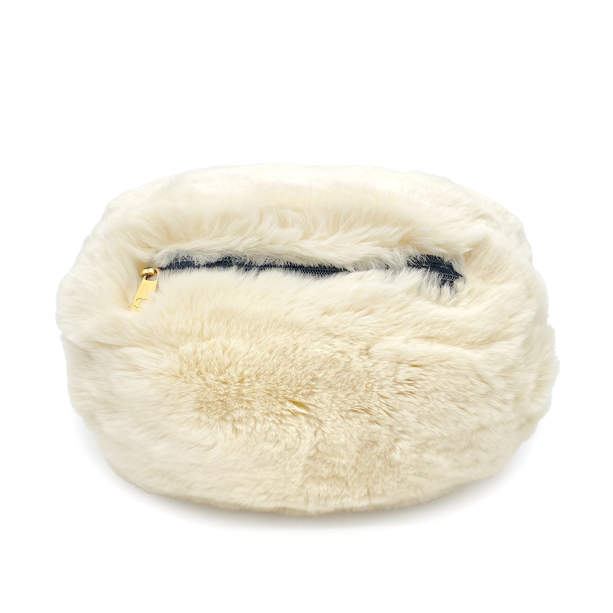 CHANEL VINTAGE COCOMARK ARM WARMER CHAIN SHOULDER BAG WHITE FUR 90265326