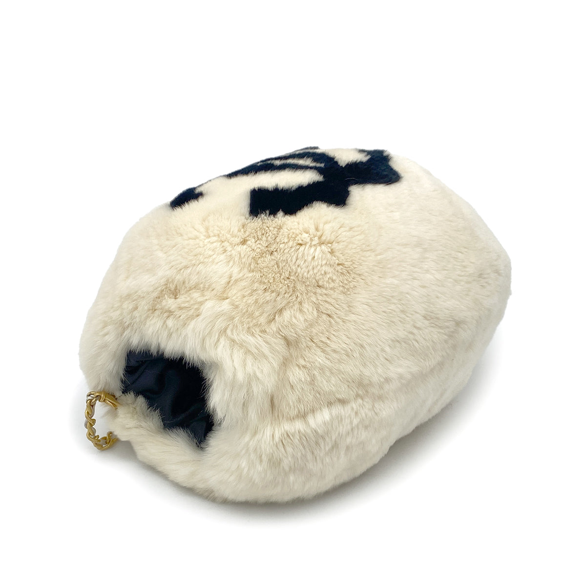 CHANEL VINTAGE COCOMARK ARM WARMER CHAIN SHOULDER BAG WHITE FUR 90265326