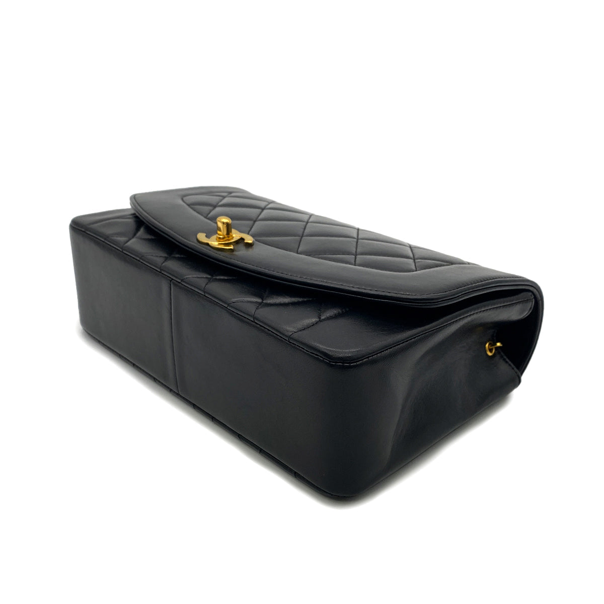 CHANEL VINTAGE DIANA MEDIUM CHAIN SHOULDER BAG BLACK LAMB SKIN 90265886