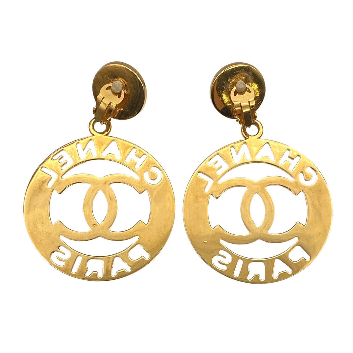 CHANEL VINTAGE EARRINGS COCOMARK LOGO FAKEPEARL SWING ACCESSORY 90265933