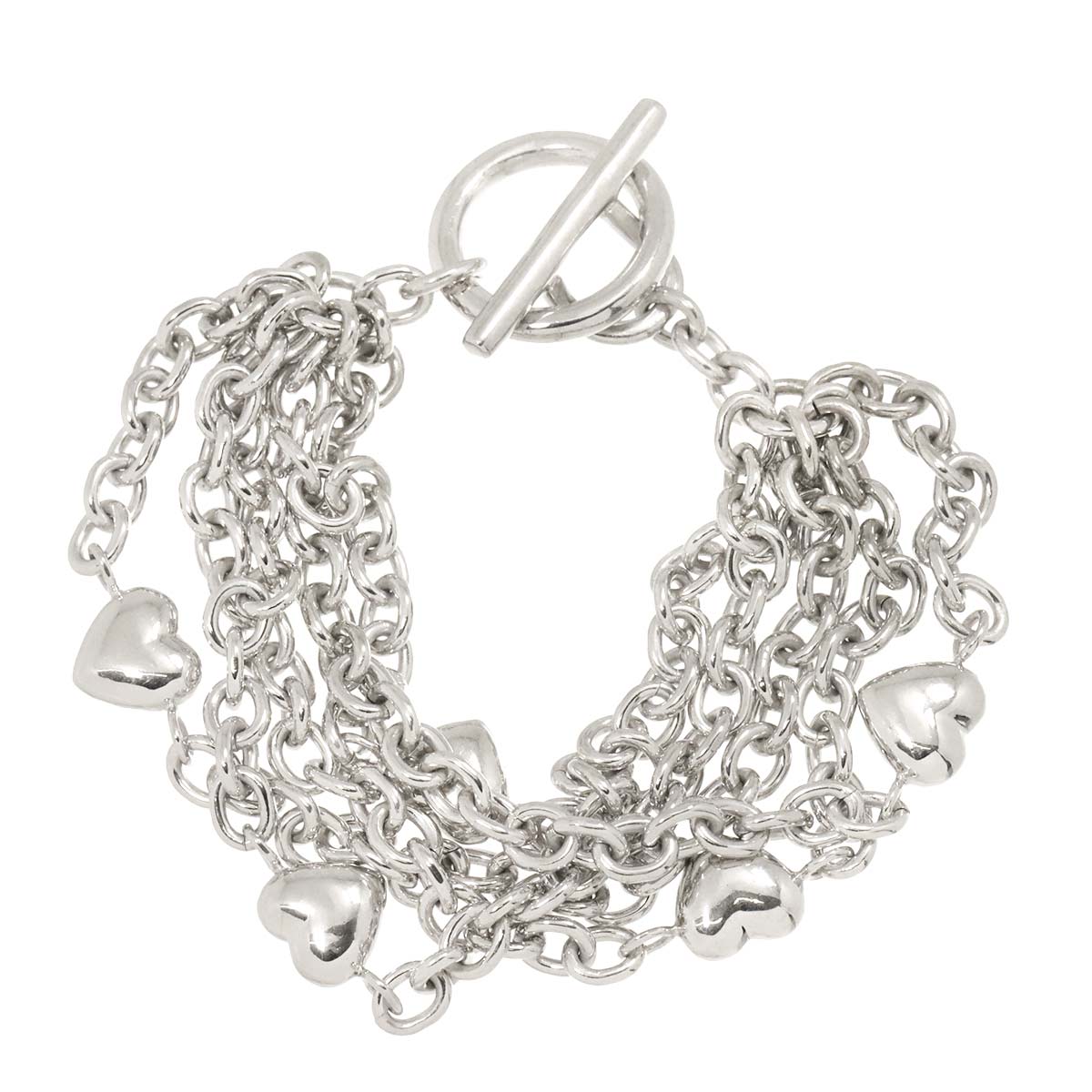 TIFFANY&CO. Heart Chain Bracelet 16.5cm SV Silver 925 5-Row Bracelet Tiffany 90266576