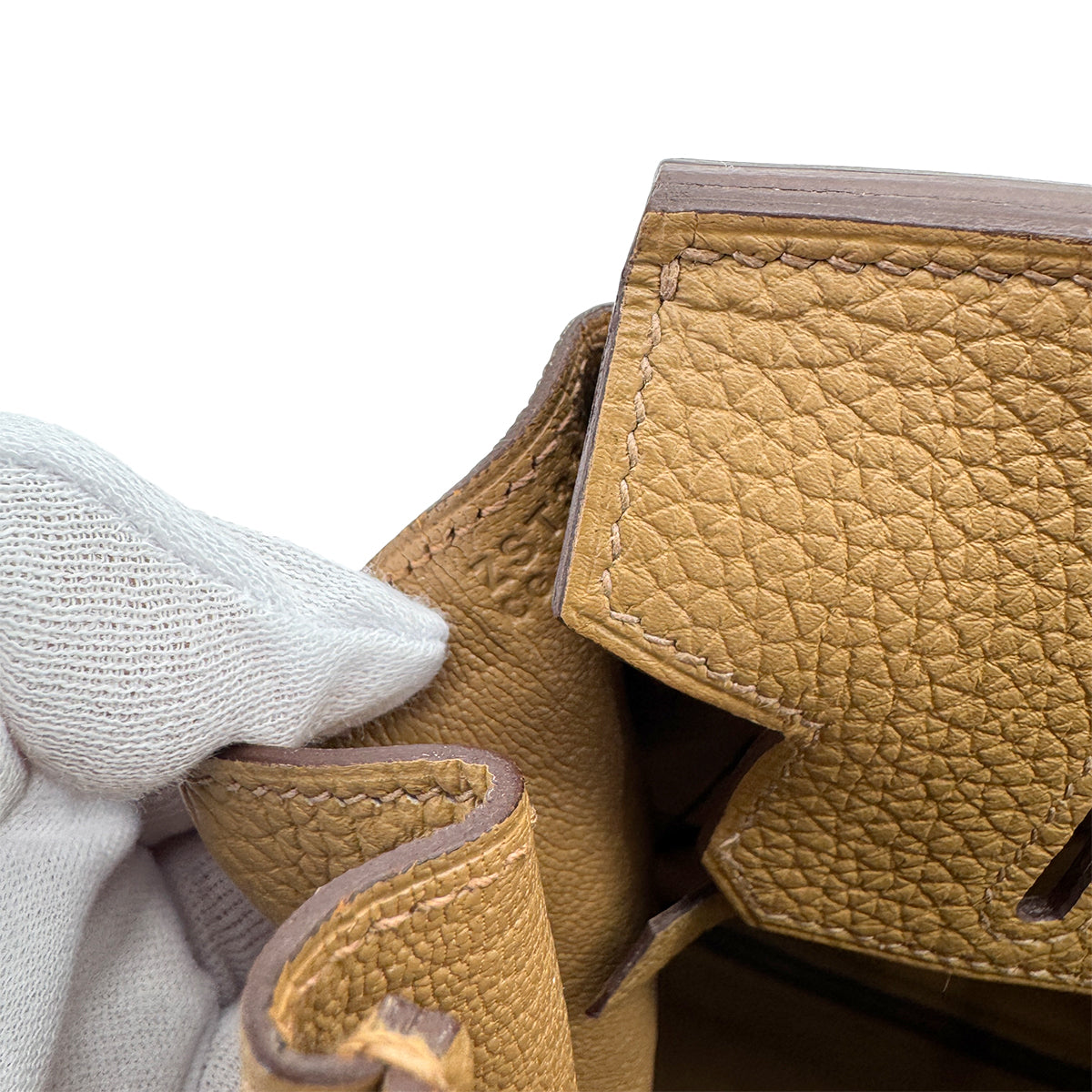 HERMES BIRKIN 25 BISCUIT TAURILLON CLEMENCE HAND BAG Z SHW 90267405