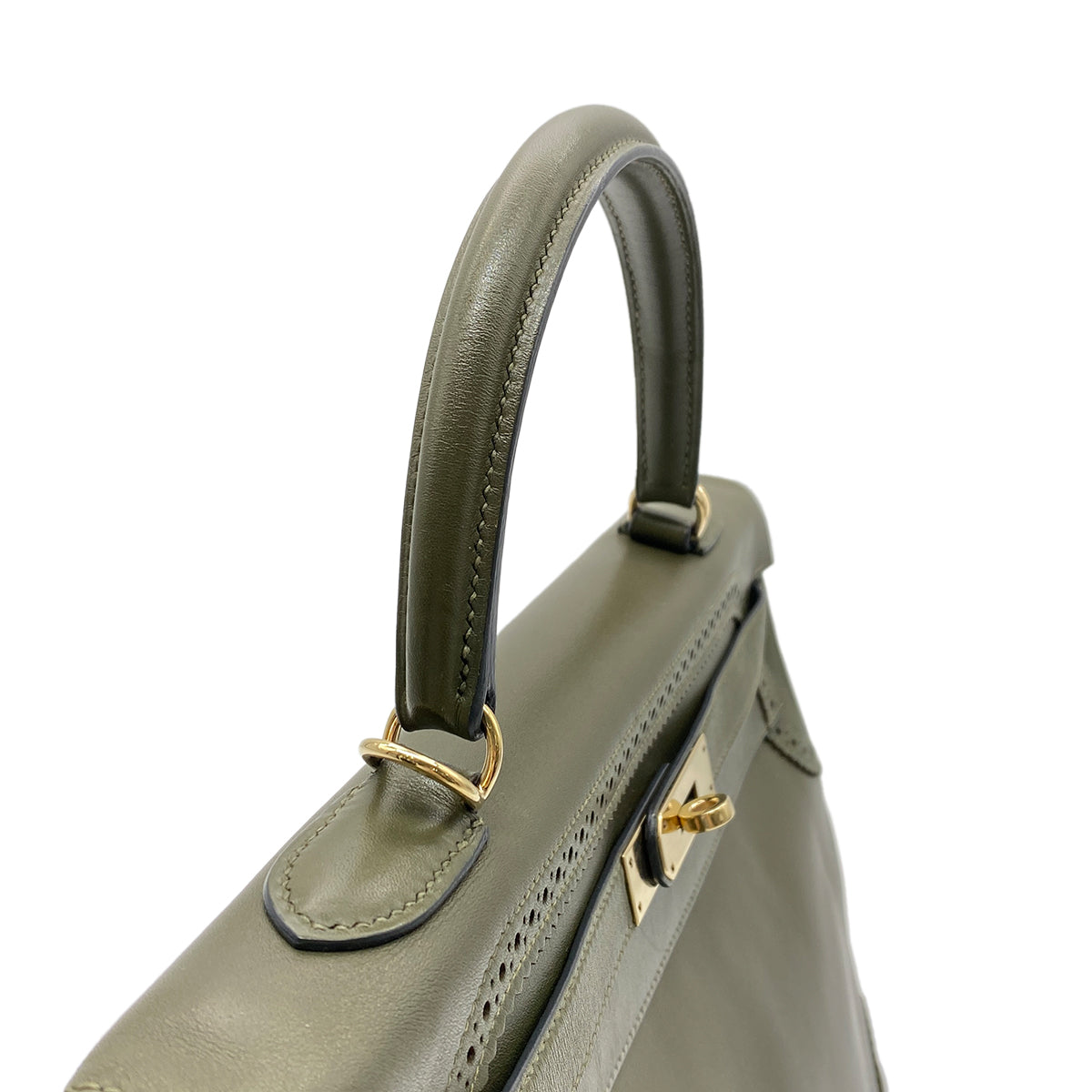 HERMES KELLY 35 GHILLIES VERT VERONESE TADELAKT HAND SHOULDER BAG □O GHW 90267414