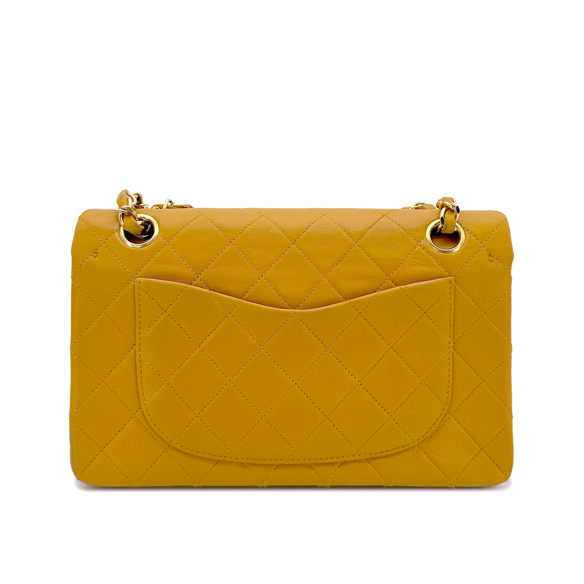 CHANEL VINTAGE CLASSIC FLAP SMALL CHAIN SHOULDER BAG CAMEL LAMB SKIN 90267456