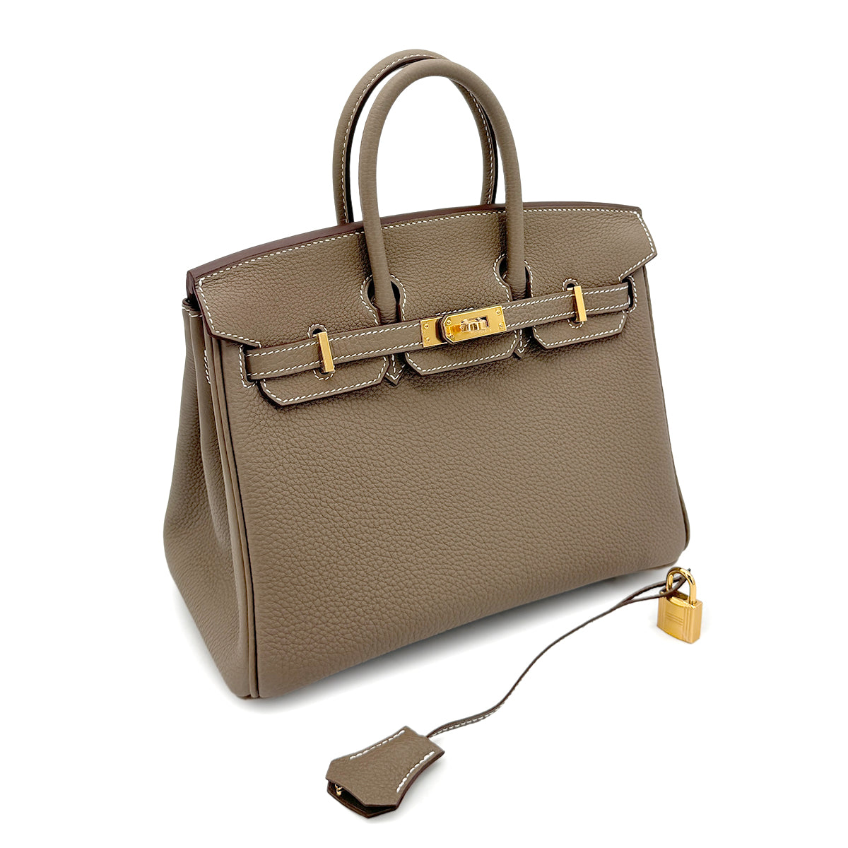 HERMES BIRKIN 25 ETOUPE TOGO HAND BAG W GHW 90268072