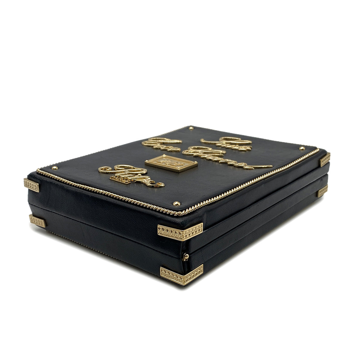 CHANEL ROOM CARD MINAUDIERE EVENING CHAIN SHOULDER BAG BLACK LAMB SKIN 90268328