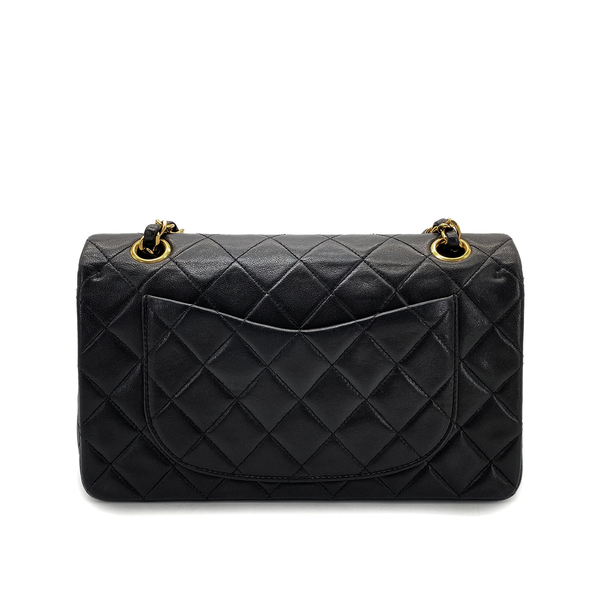 CHANEL VINTAGE CLASSIC FLAP SMALL CHAIN SHOULDER BAG BLACK LAMB SKIN 90268828