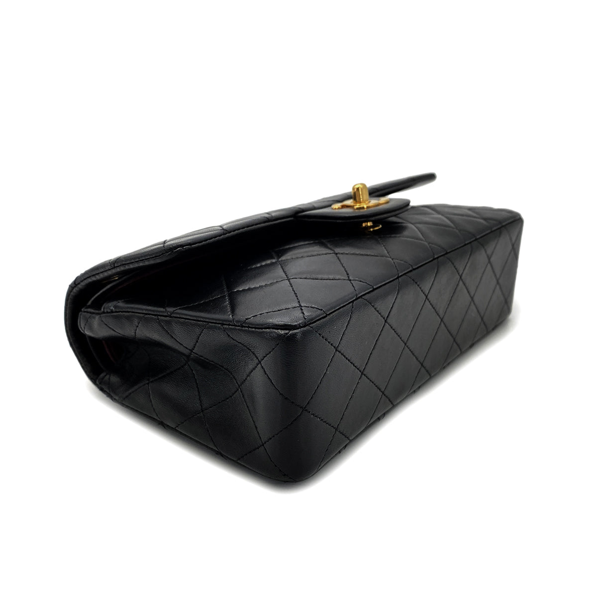 CHANEL VINTAGE CLASSIC FLAP SMALL CHAIN SHOULDER BAG BLACK LAMB SKIN 90268828