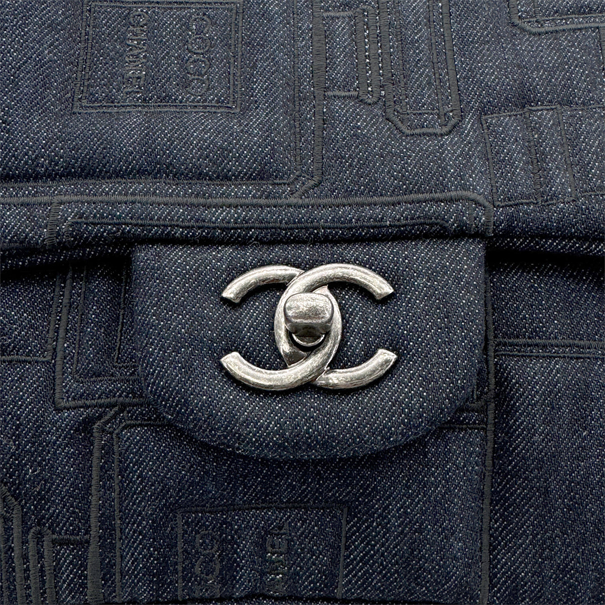 CHANEL EMBROIDERY PERFUME ALLURE CHAIN SHOULDER BAG DENIM 90268887