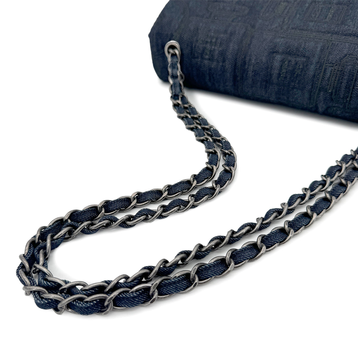 CHANEL EMBROIDERY PERFUME ALLURE CHAIN SHOULDER BAG DENIM 90268887