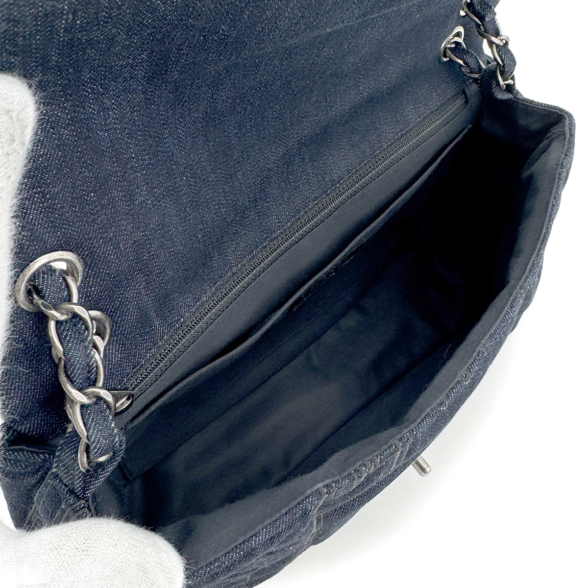 CHANEL EMBROIDERY PERFUME ALLURE CHAIN SHOULDER BAG DENIM 90268887