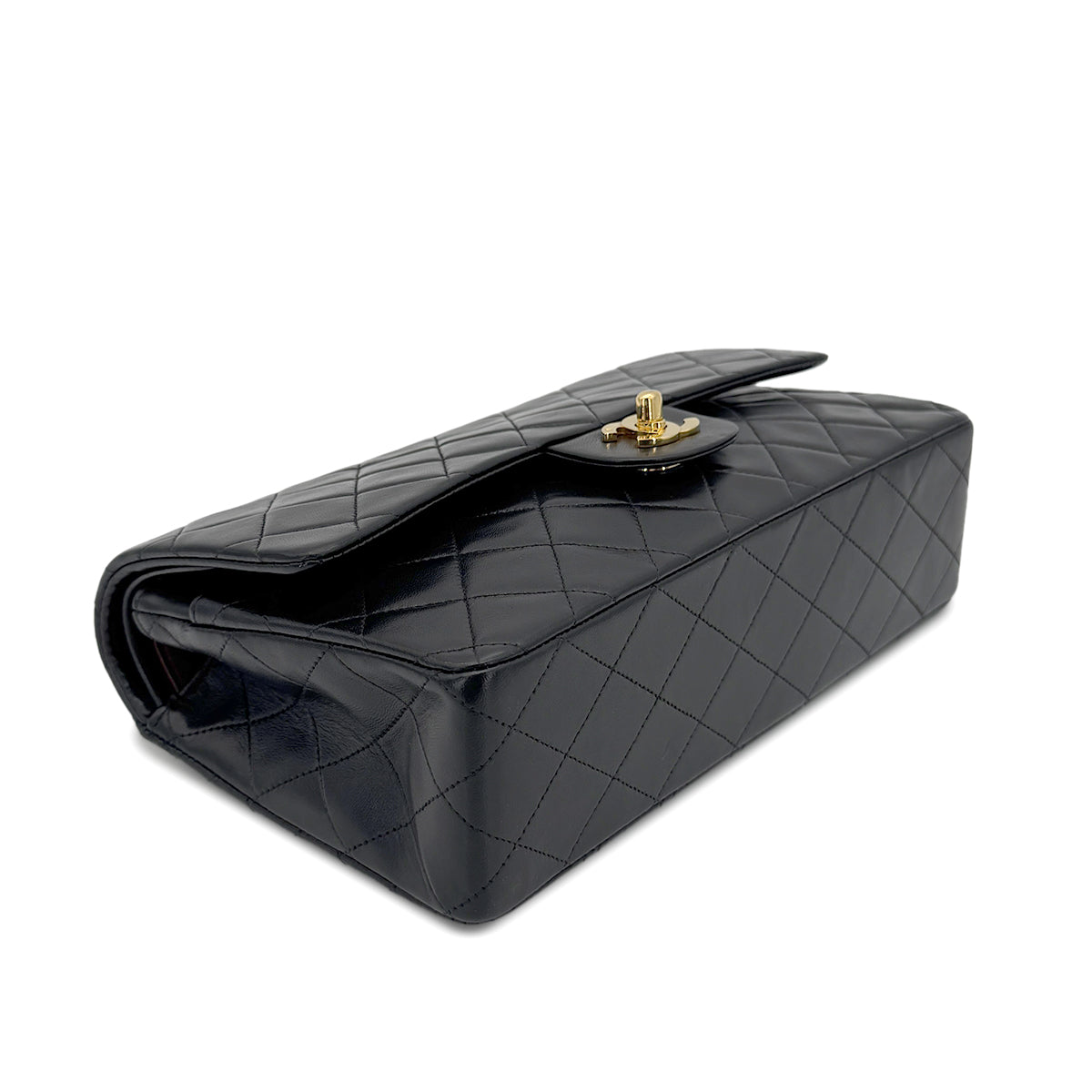 CHANEL VINTAGE CLASSIC FLAP MEDIUM CHAIN SHOULDER BAG BLACK LAMB SKIN 90269096