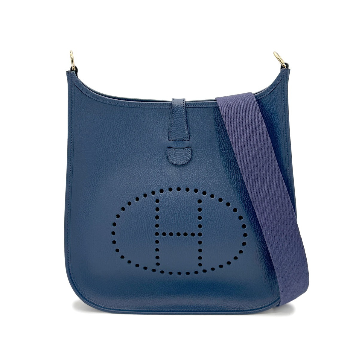 HERMES EVELYNE PM BLEU ROYAL ARDENNES SHOULDER BAG □C 90269846