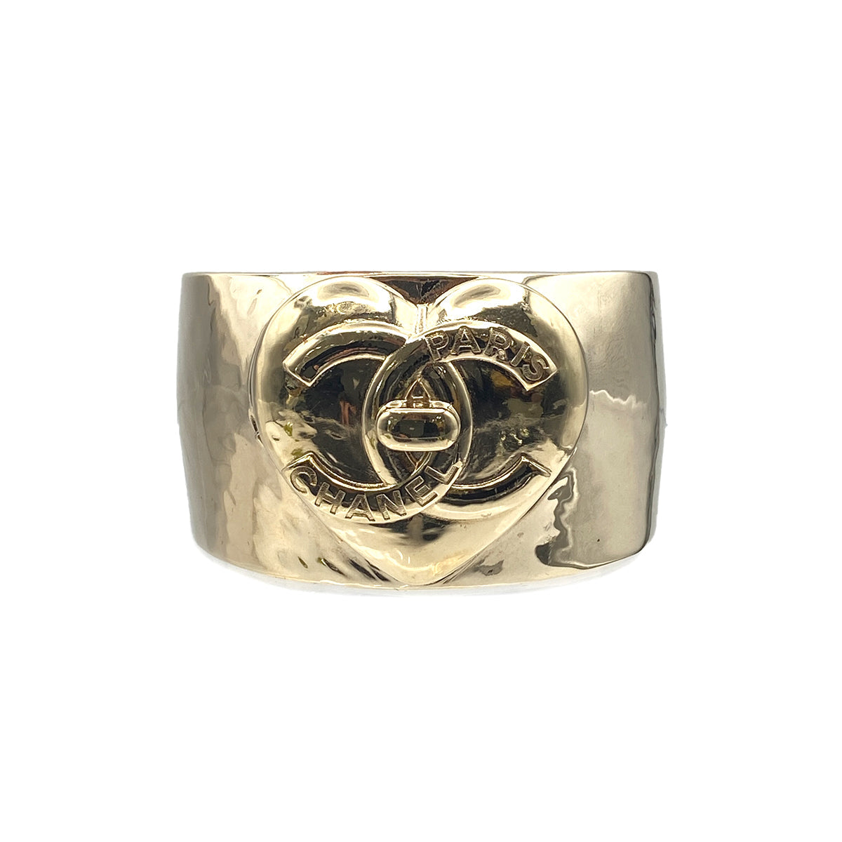 CHANEL BANGLE BRACELET HEART TURN LOCK COCOMARK ACCESSORY S B22B 90269852