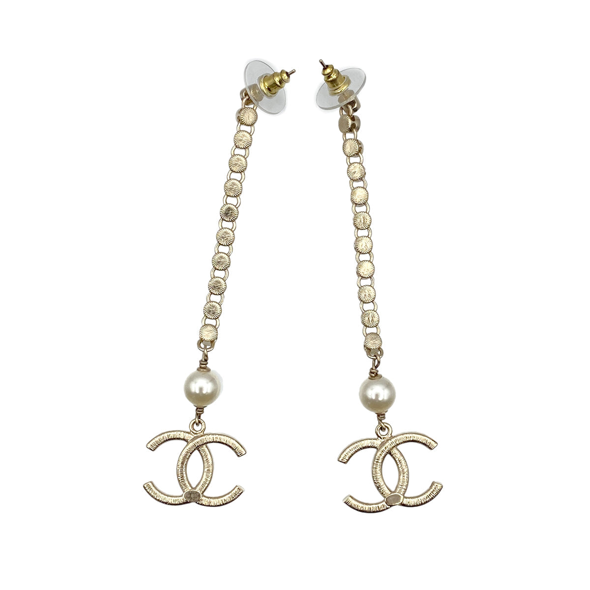 CHANEL EARRINGS COCOMARK RHINESTONE FAKEPEARL SWING ACCESSORY B21B 90271290