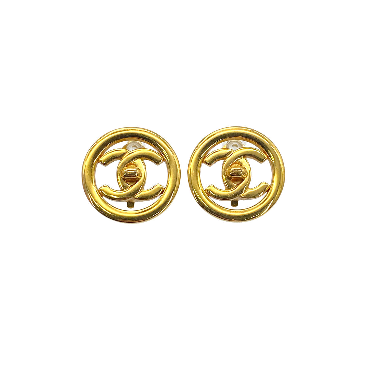 CHANEL VINTAGE EARRINGS TURN LOCK ACCESSORY 97P 90271747