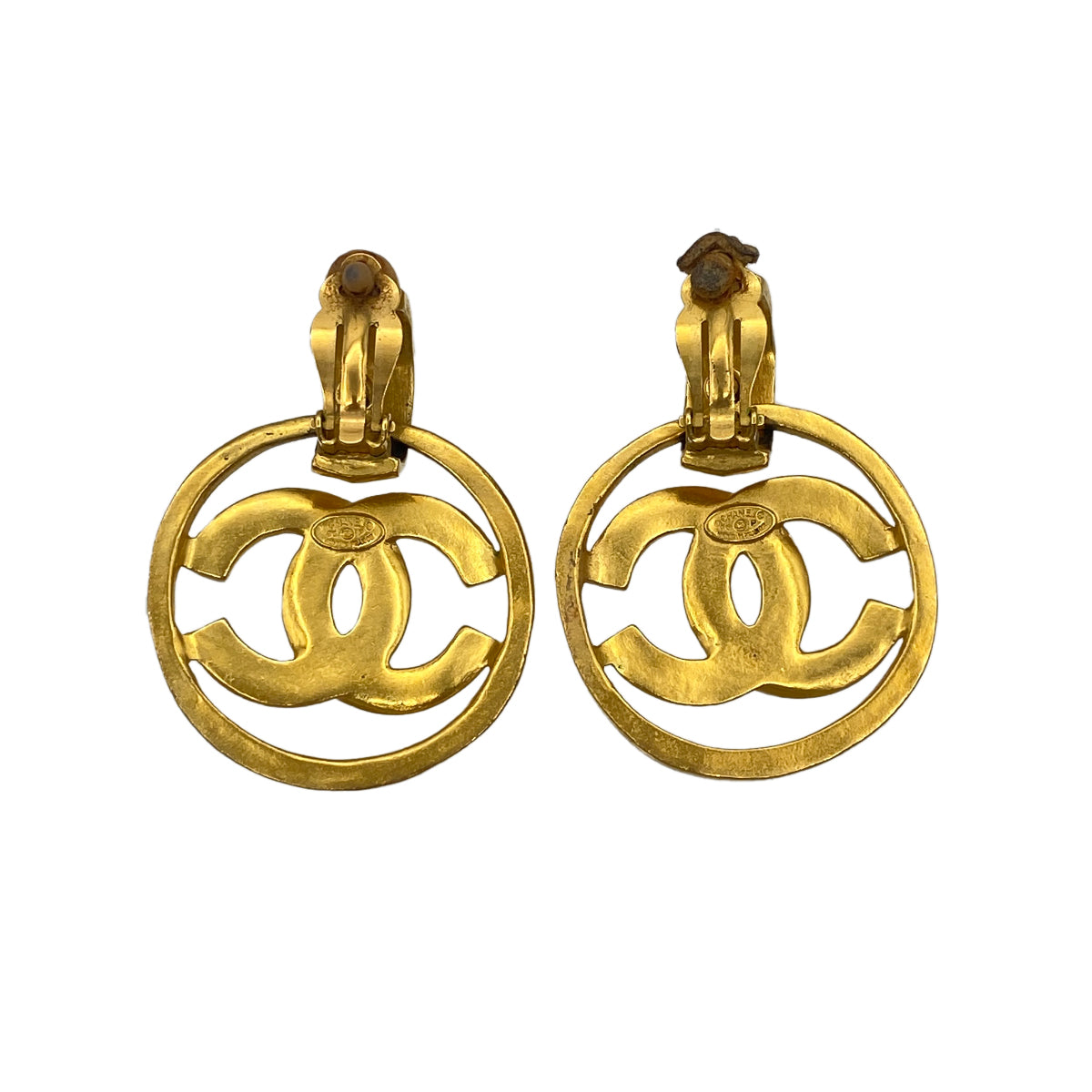 CHANEL VINTAGE EARRINGS BIG COCOMARK ACCESSORY 96P 90271853