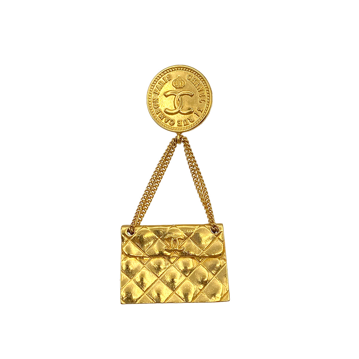 CHANEL VINTAGE BROOCH COCOMARK MATELASSE BAG MOTIF ACCESSORY 25 90271867