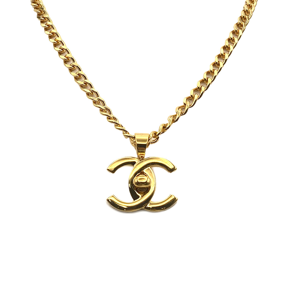 CHANEL VINTAGE NECKLACE COCOMARK TURNLOCK ACCESSORY 96P 90271948