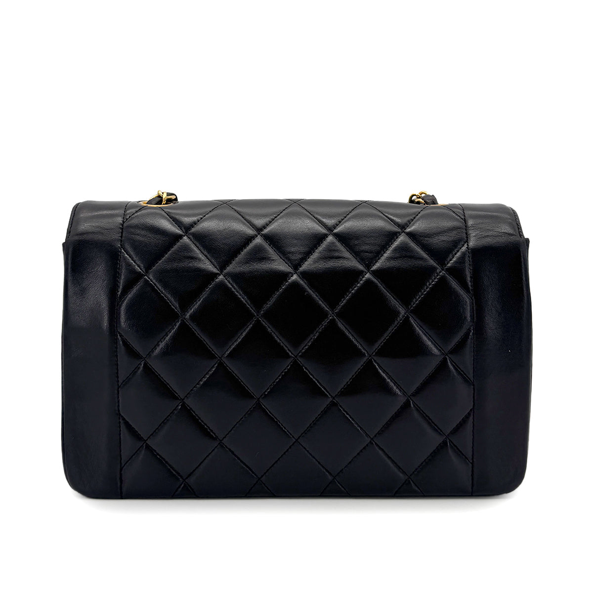 CHANEL VINTAGE DIANA MEDIUM CHAIN SHOULDER BAG BLACK LAMB SKIN 90272514 - PURPOSE