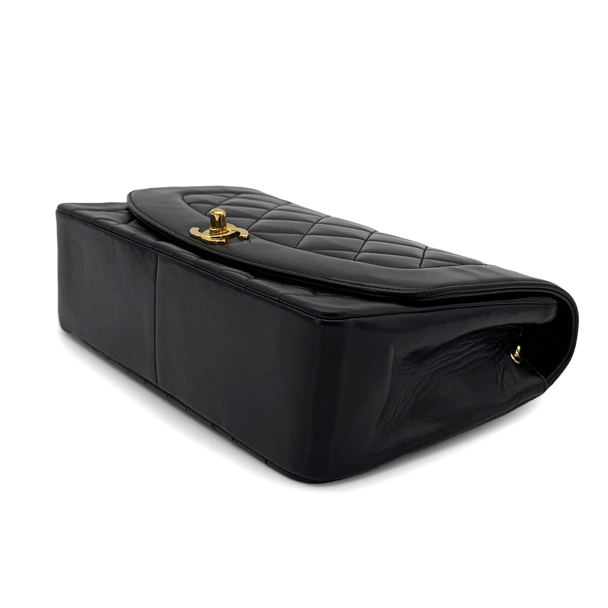 CHANEL VINTAGE DIANA MEDIUM CHAIN SHOULDER BAG BLACK LAMB SKIN 90272514 - PURPOSE