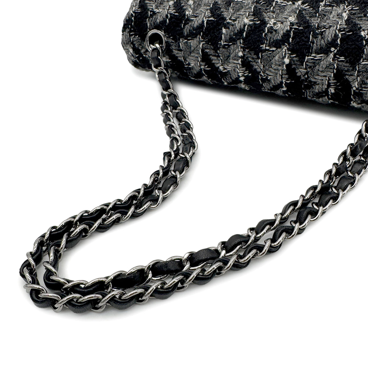CHANEL MATELASSE CHAIN SHOULDER BAG BLACK TWEED 90272809