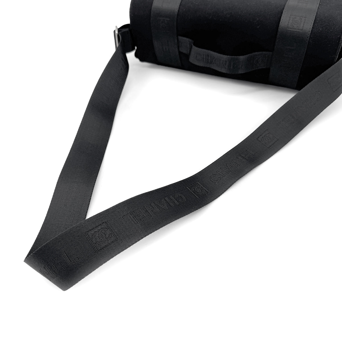 CHANEL SPORTS LINE SHOULDER BAG BLACK CANVAS 90272820