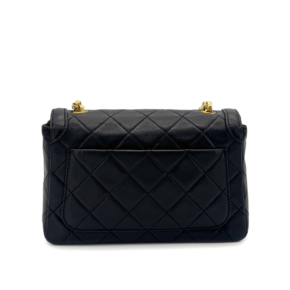 CHANEL VINTAGE MATELASSE BIJOU CHAIN SHOULDER BAG BLACK LAMB SKIN 90272876