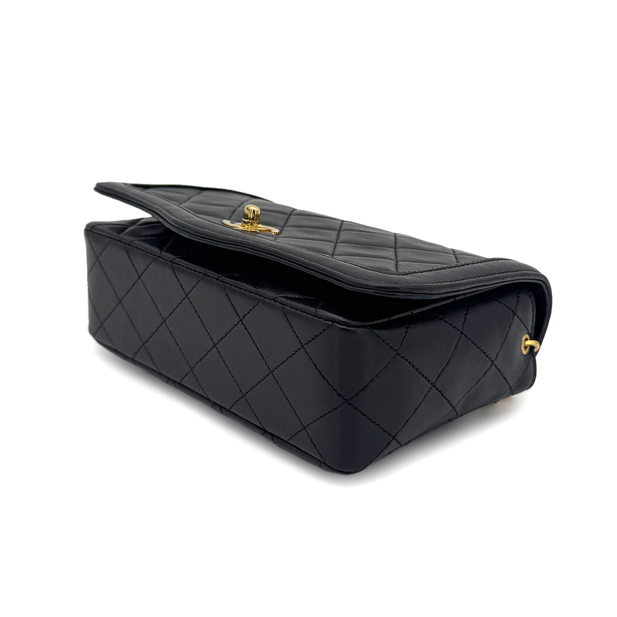 CHANEL VINTAGE MATELASSE BIJOU CHAIN SHOULDER BAG BLACK LAMB SKIN 90272876