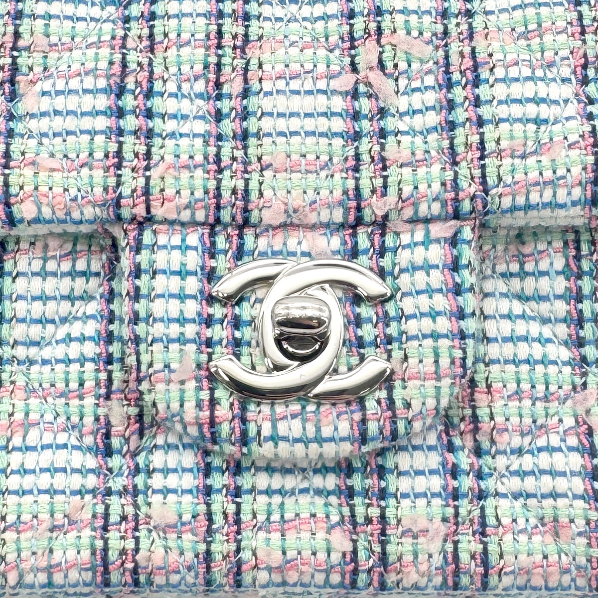 CHANEL MINI MATELASSE CHAIN SHOULDER BAG BLUE TWEED 90273071 - PURPOSE