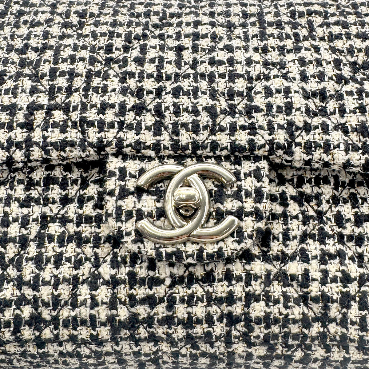 CHANEL MATELASSE CHAIN SHOULDER BAG BLACK TWEED 90273077