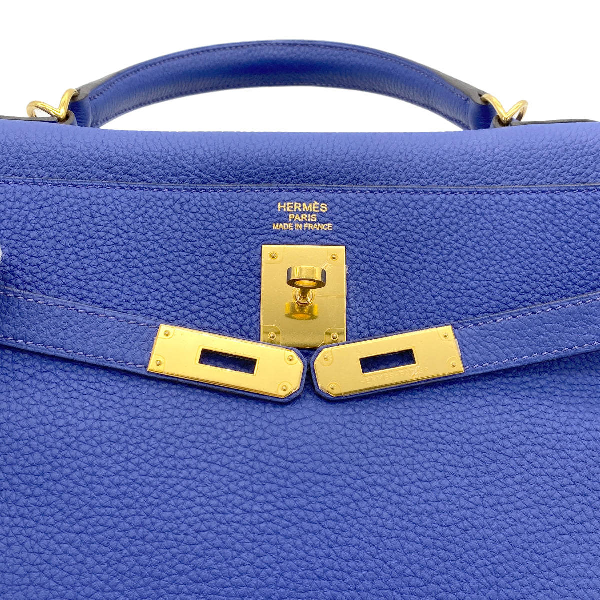 HERMES KELLY 35 RETOURNE BLUE ELECTRIC TOGO □O GHW 90274406