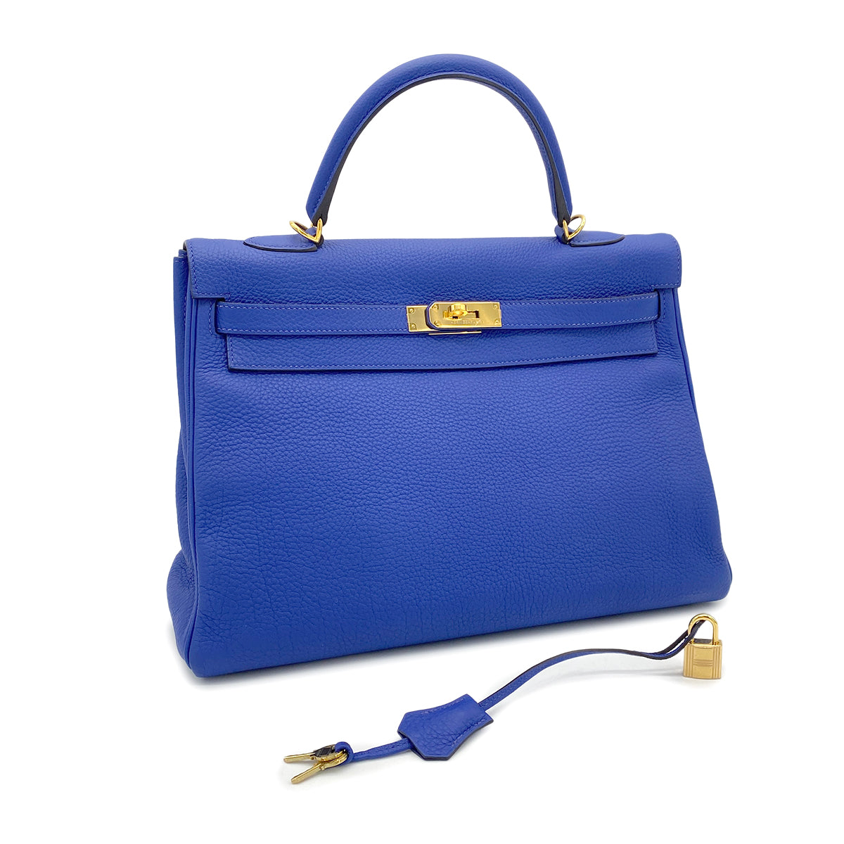 HERMES KELLY 35 RETOURNE BLUE ELECTRIC TOGO □O GHW 90274406