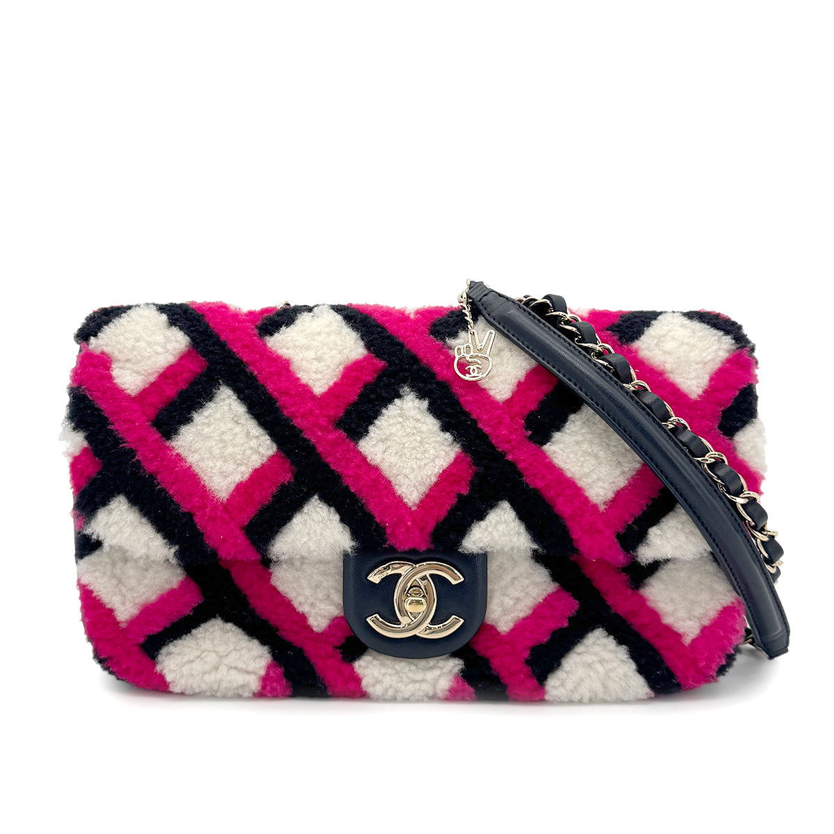 CHANEL SHEARLING MOUTON CHAIN SHOULDER BAG MULTICOLOR 90274410 - PURPOSE