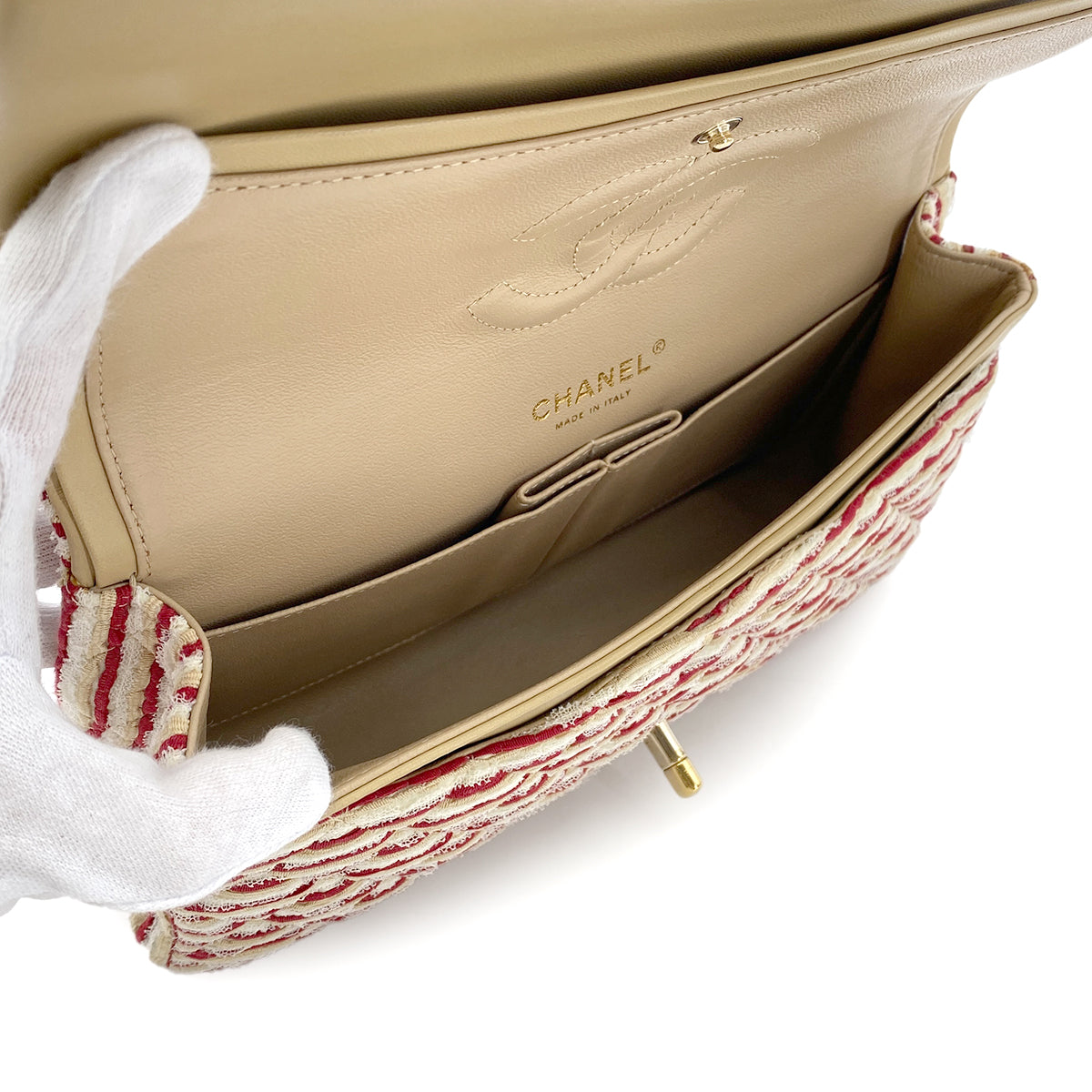 CHANEL FAKEPEARL CHAIN SHOULDER BAG MULTICOLOR CANVAS 90274411