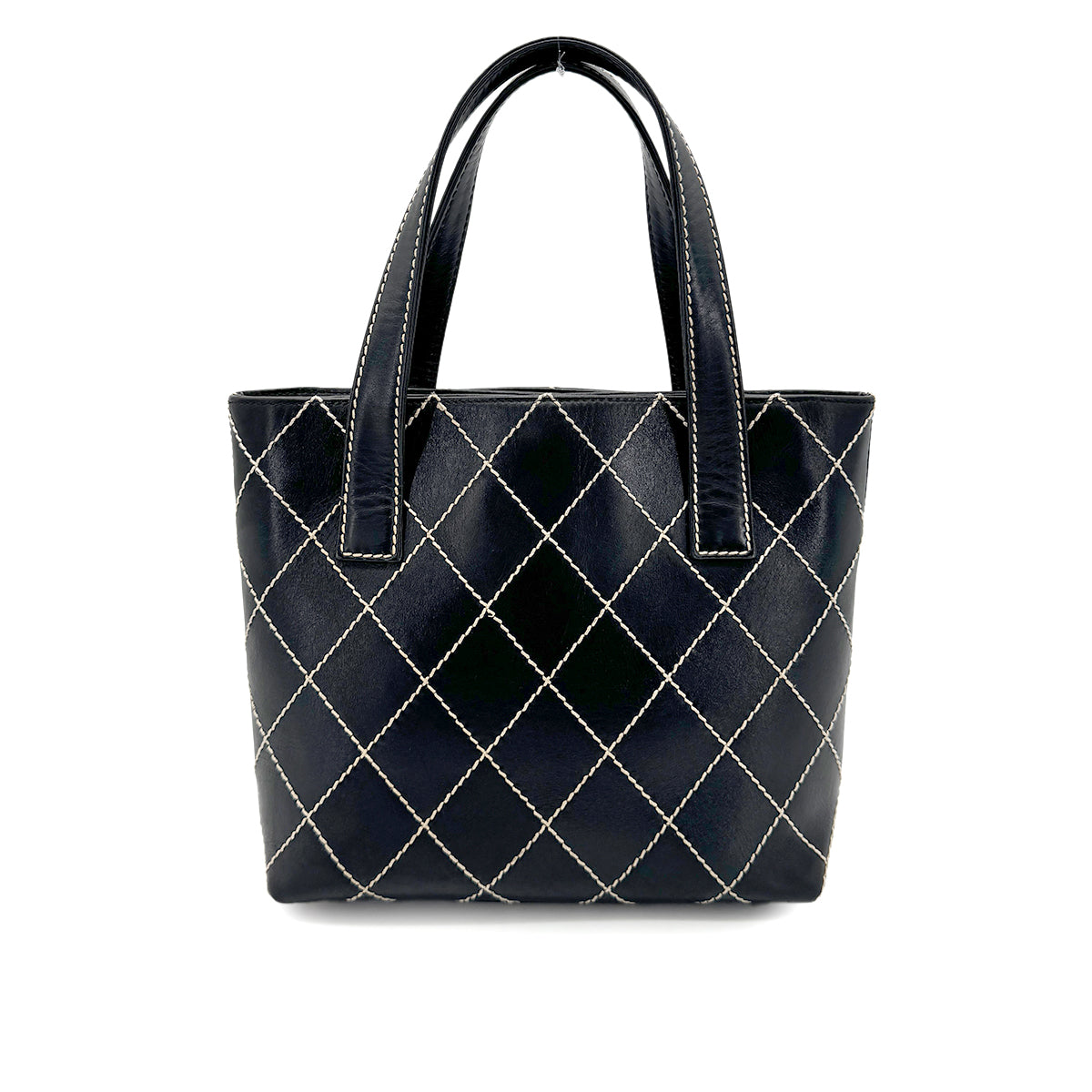 CHANEL VINTAGE WILD STITCH HAND BAG BLACK LEATHER 90275035 - PURPOSE
