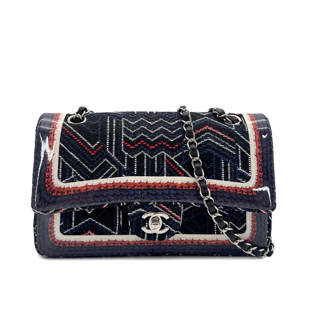CHANEL CHAIN SHOULDER BAG BLUE CANVAS 90275041 - PURPOSE