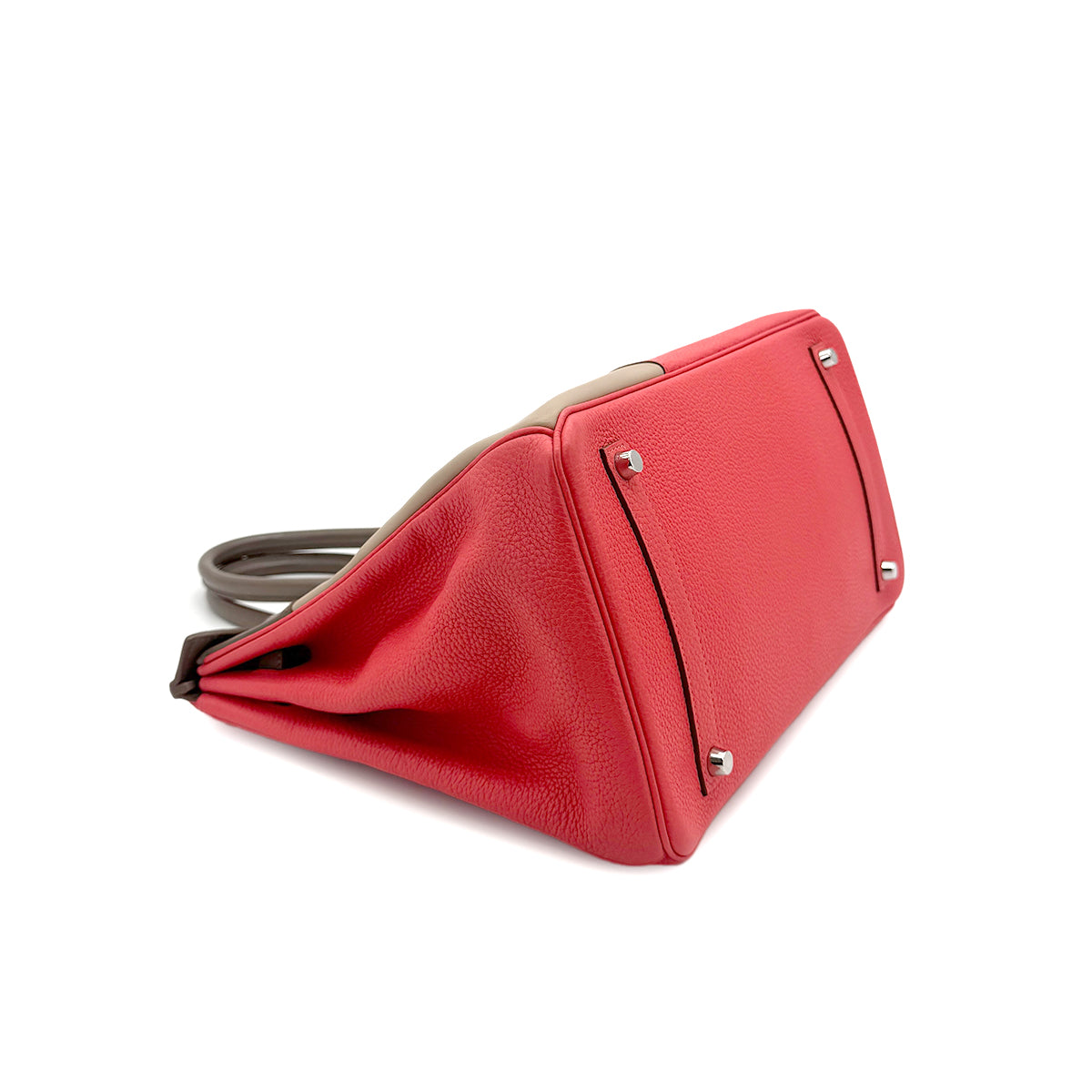 HERMES BIRKIN CASAQUE 35 ROSE JAIPUR ARGILE ETOUPE TAURILLON CLEMENCE SWIFT HAND BAG □P SHW 90275152