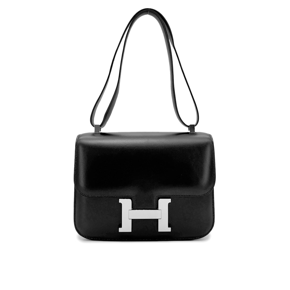 HERMES CONSTANCE 24 BLACK BOXCALF SHOULDER BAG □H SHW 90275780