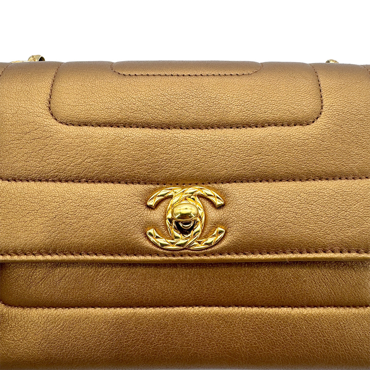 CHANEL VINTAGE BIJOU CHAIN SHOULDER BAG GOLD LAMB SKIN 90275789 - PURPOSE