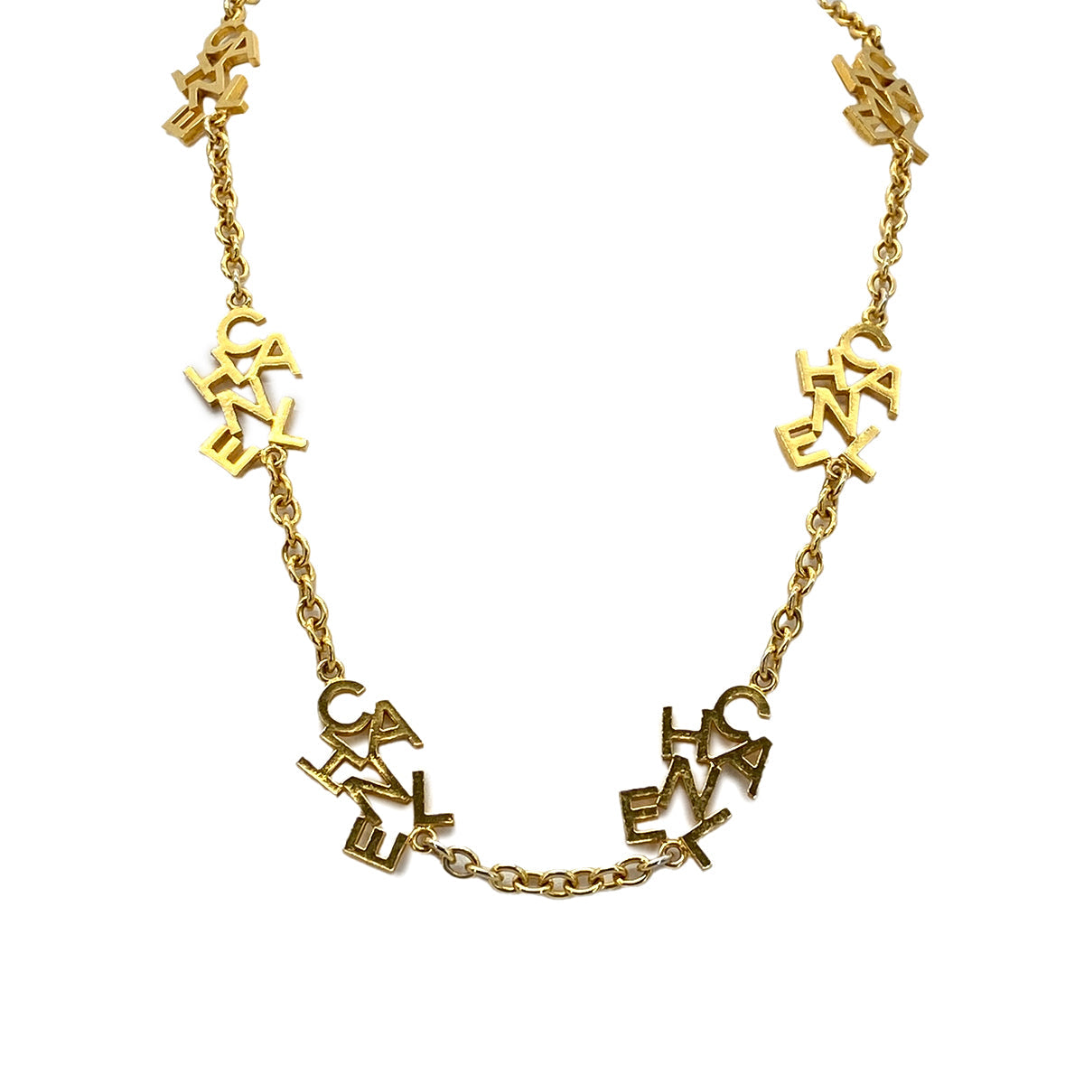 CHANEL VINTAGE LONG NECKLACE LOGO GOLD ACCESSORY 90275803