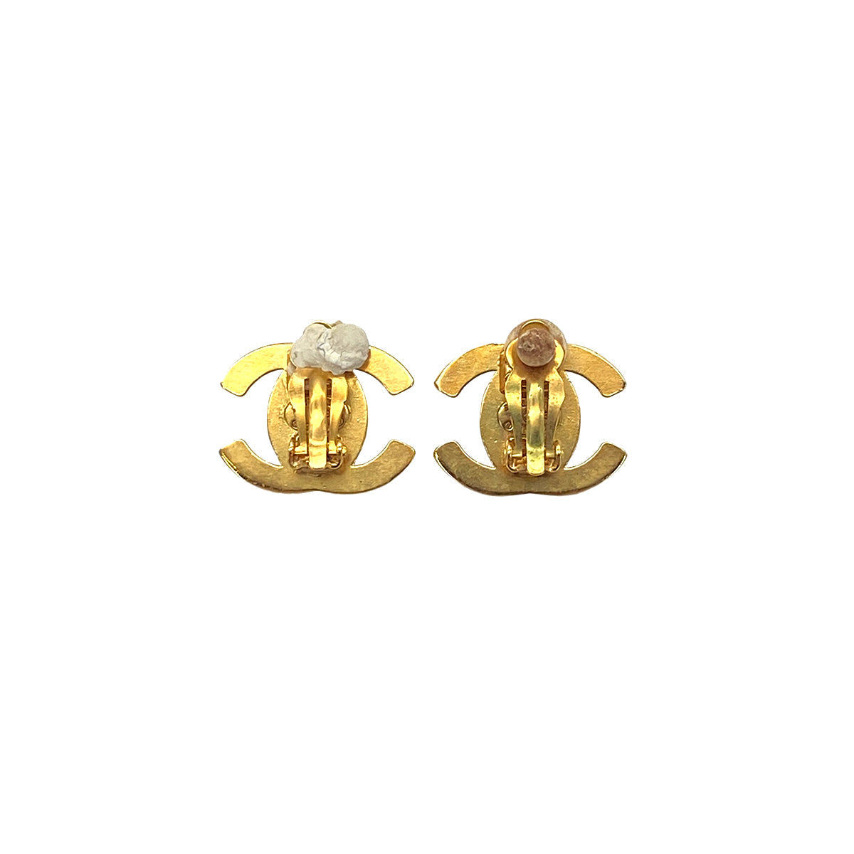 CHANEL VINTAGE EARRINGS TURN LOCK ACCESSORY GOLD 96P 90276324