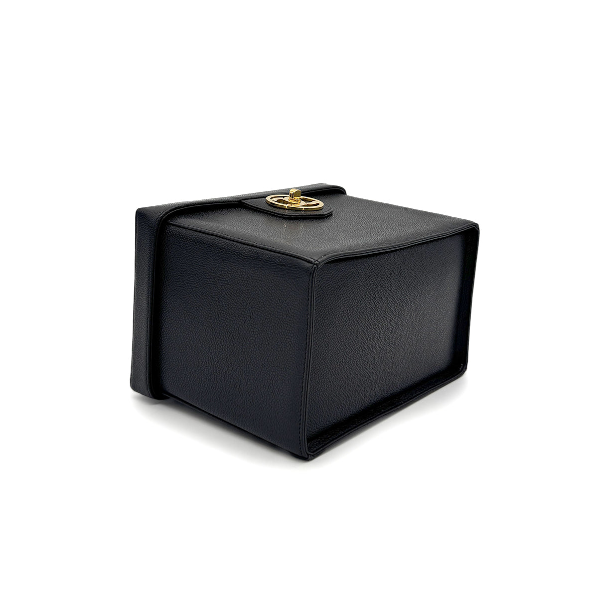 CHANEL VINTAGE TURN LOCK 2WAY VANITY HAND SHOULDER BAG BLACK CAVIAR SKIN 90276344