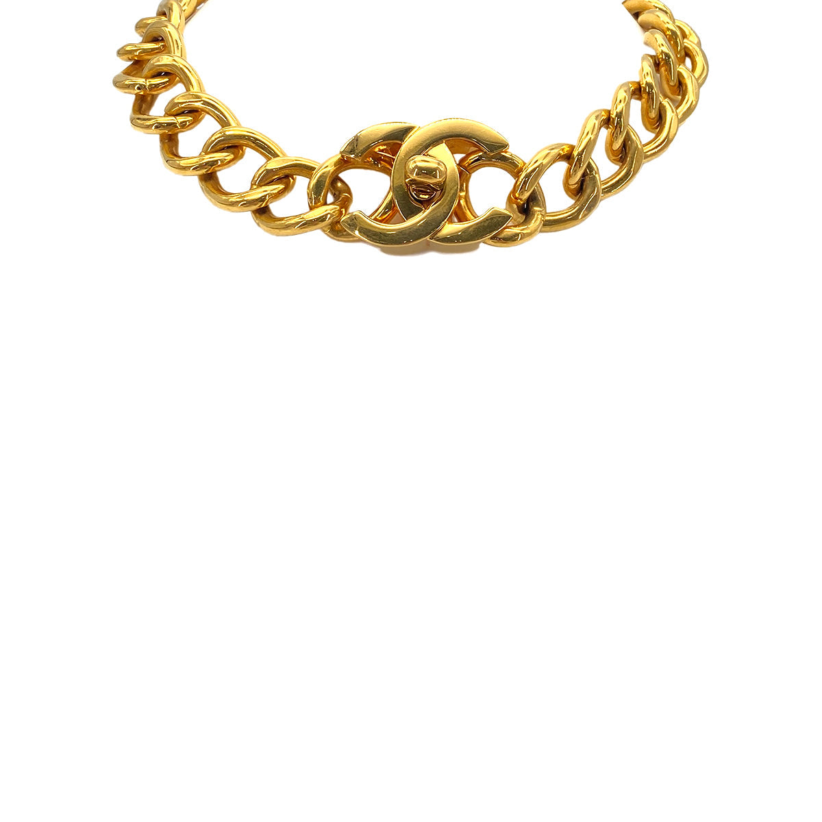 CHANEL VINTAGE NECKLACE COCOMARK TURN LOCK ACCESSORY 96P 90276348