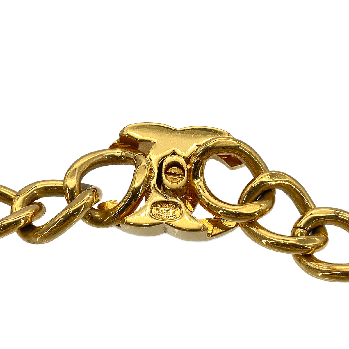 CHANEL VINTAGE NECKLACE COCOMARK TURN LOCK ACCESSORY 96P 90276348